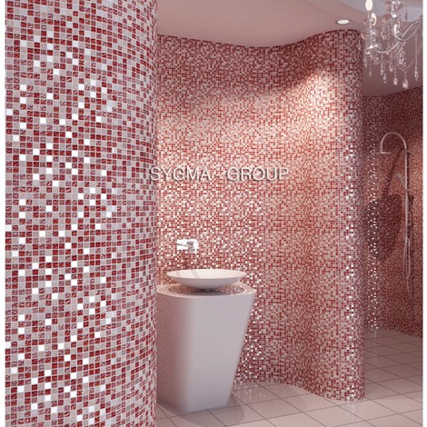 Mosaico pared baños